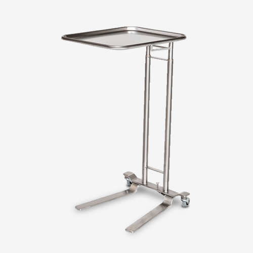 Stainless Steel Double Post Mayo Stand - Foot Operate