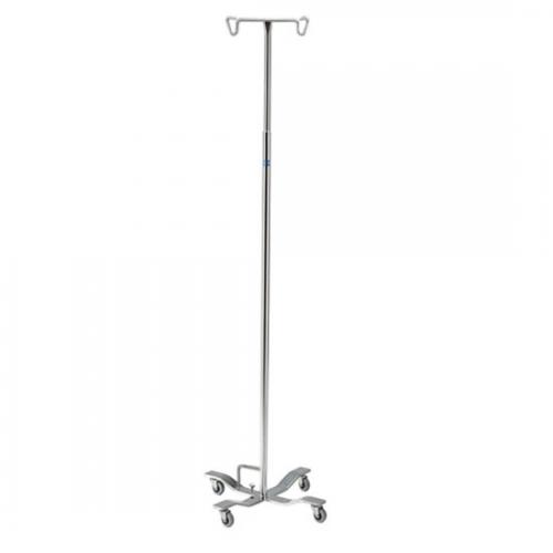 P-1076 Stainless Steel IV Pole, 6 Hook