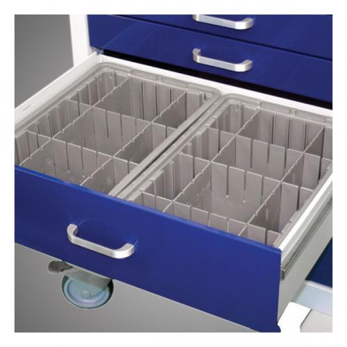 4.75” Deep Configurable Gray Plastic Divider Tray