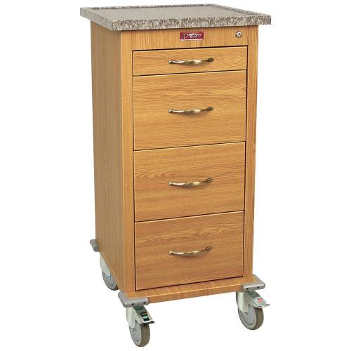 Wood Vinyl Punch Card Medication Cart - WV240PC-OAK
