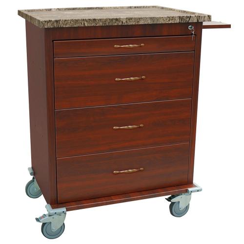 Wood Vinyl Punch Card Medication Cart - WV540PC-CM